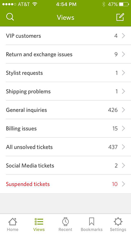 Zendesk Mobile App Screenshot