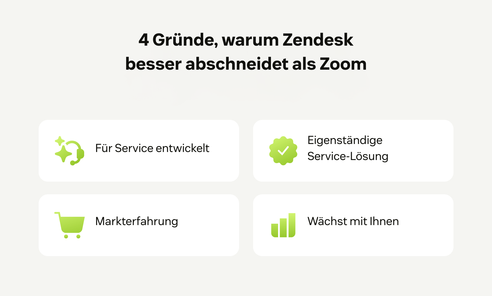 Vier zentrale Wege, wie Zendesk Zoom übertrifft.