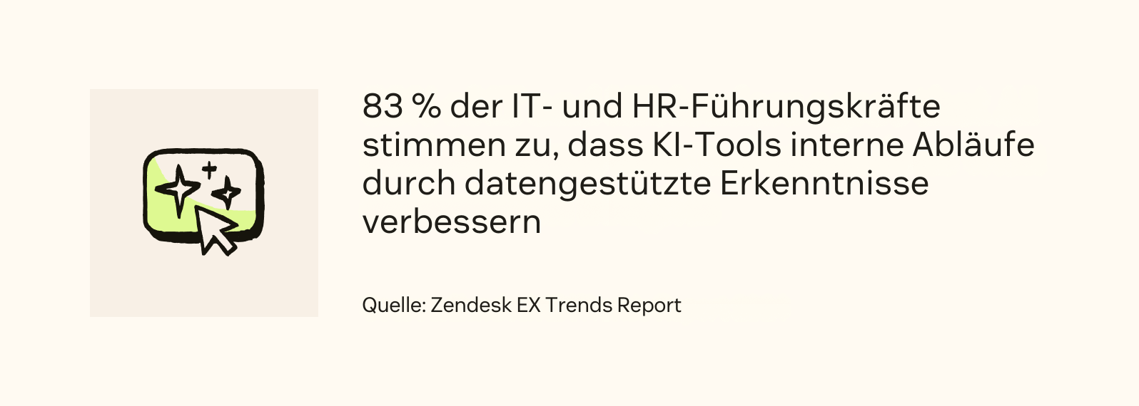 83 Prozent der IT- und HR-Führungskräfte stimmen zu, dass KI-Tools interne Abläufe durch datengestützte Erkenntnisse verbessern.