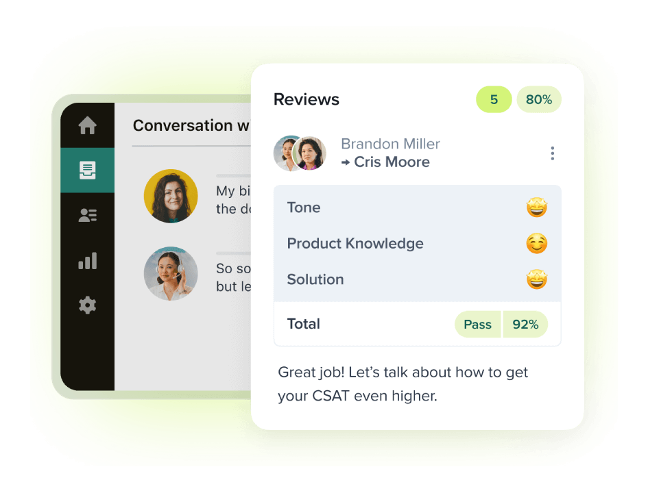 A product image of Zendesk QA software.
