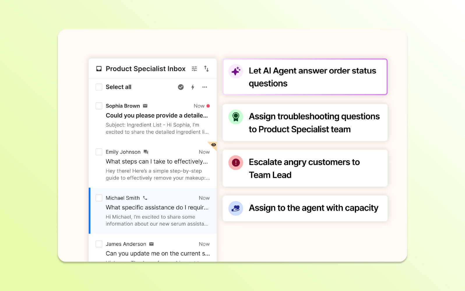 Screenshot des Gorgias E-Commerce Helpdesk-Ticketing-Systems mit Shopify-Integrationen und zentralisierten Support-Tools.