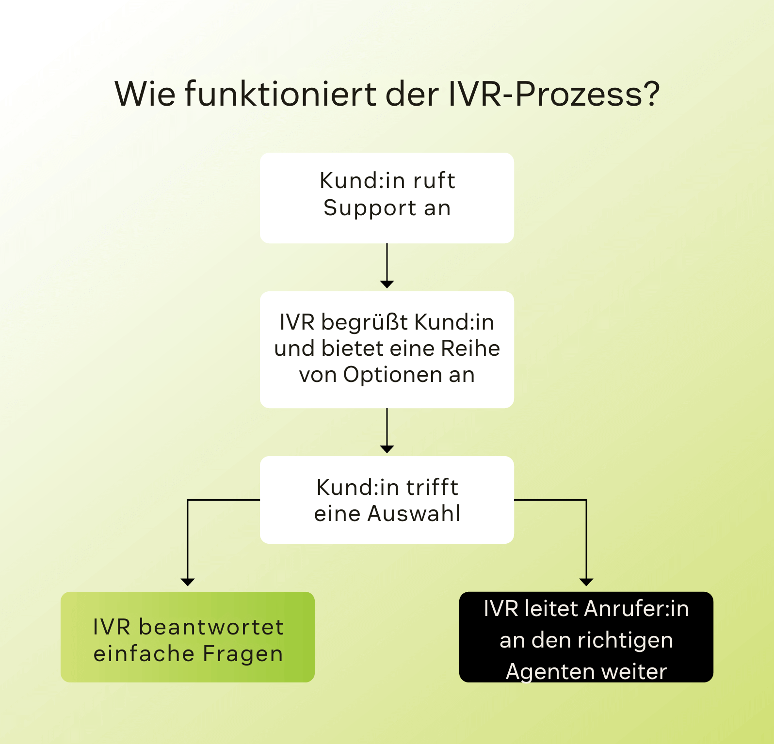 Eine Grafik zeigt, wie der IVR-Prozess funktioniert.