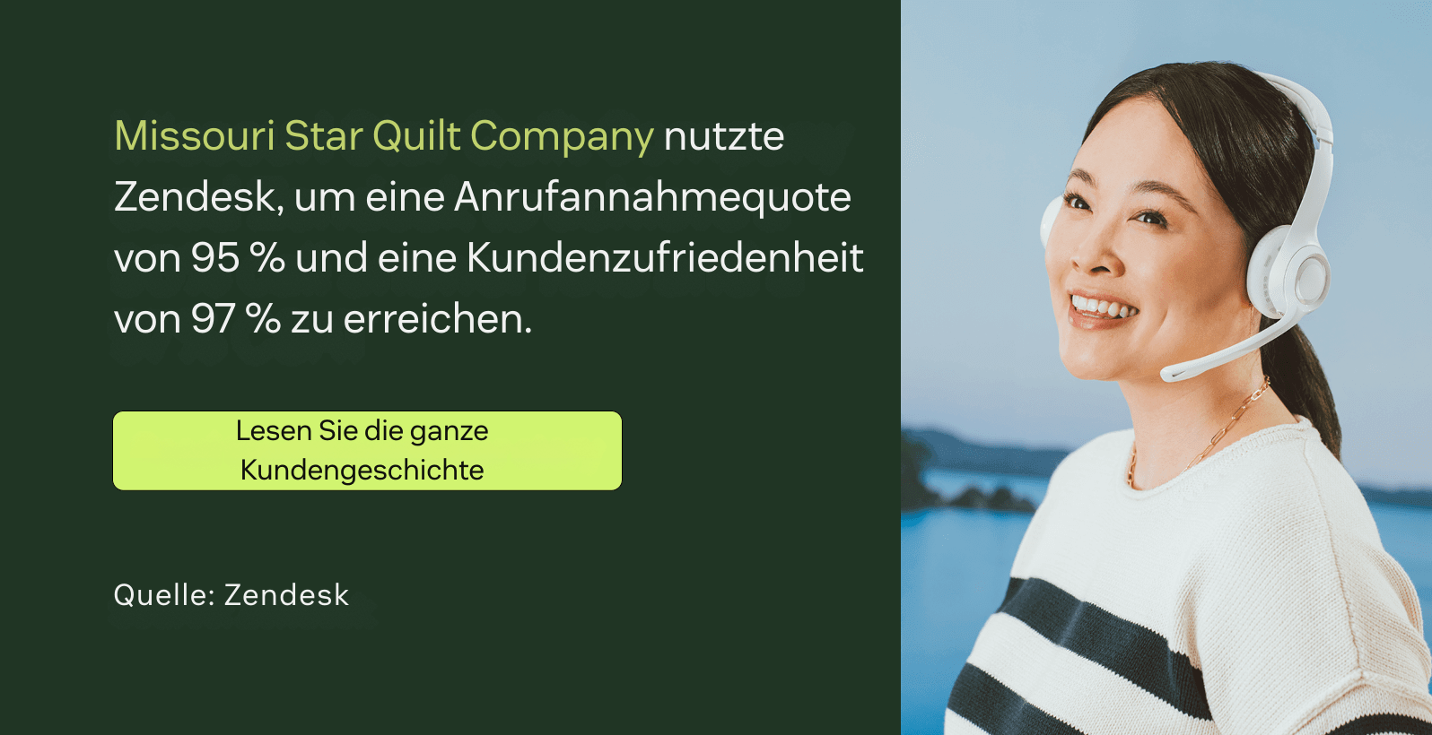 Metriken zeigen den Erfolg der Missouri Star Quilt Company als Ergebnis der Verwendung von Zendesk.