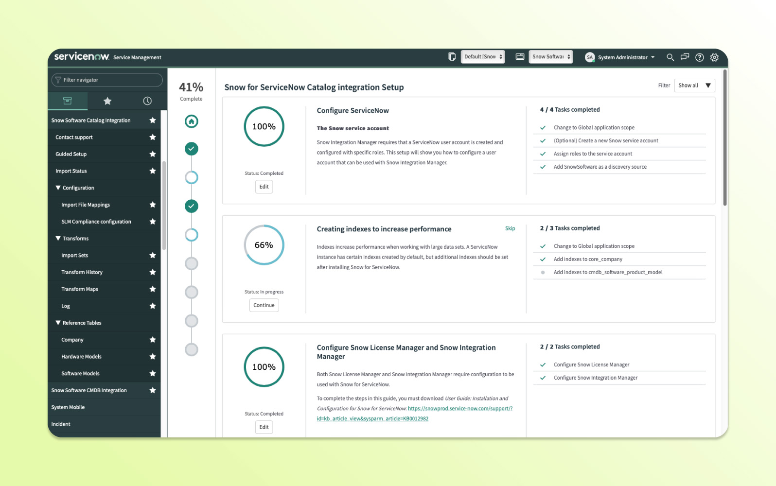 Screenshot des ServiceNow Helpdesk-Ticketing-Systems mit Automatisierungstools, Reporting und IT-Service-Management.