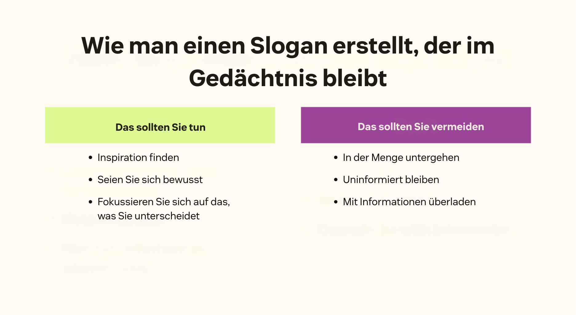 Um einprägsame Werbeslogans zu erstellen, finden Sie Inspiration und achten Sie darauf, anders, klar und prägnant zu sein.