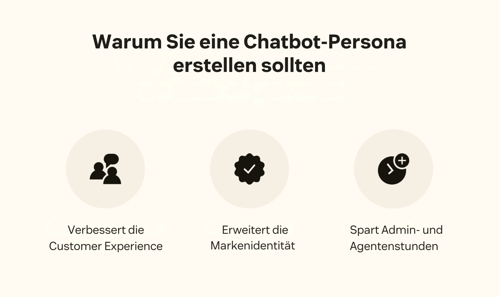 Ein Bild zeigt drei Gründe für die Erstellung einer Chatbot-Persona.