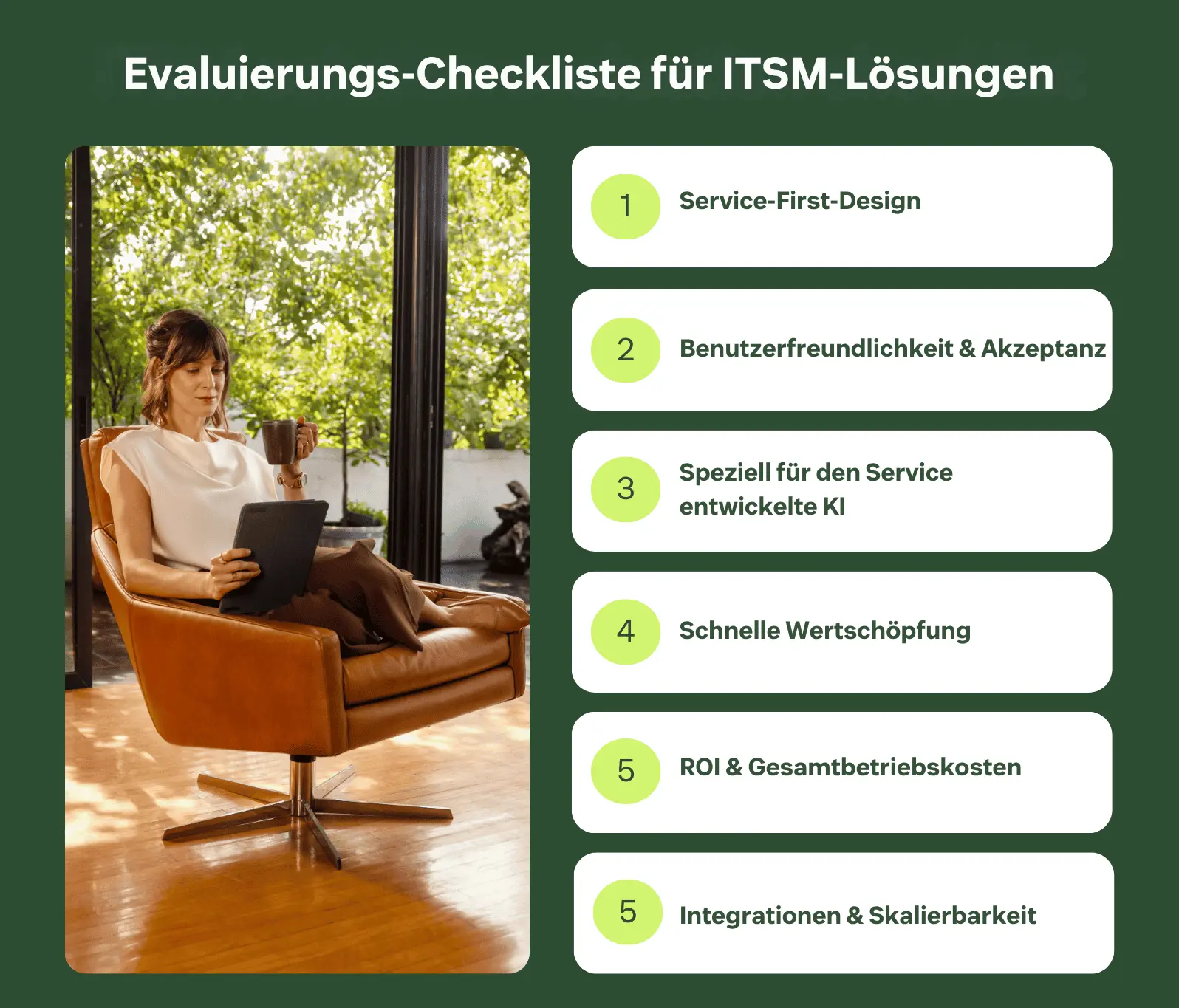 Eine schnelle Evaluierungs-Checkliste für die Auswahl von ITSM-Tools.