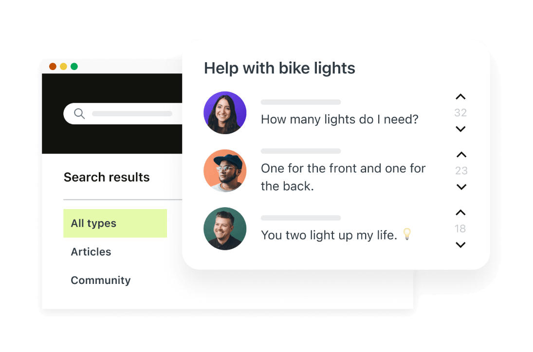 A product image of Zendesk self-service software.