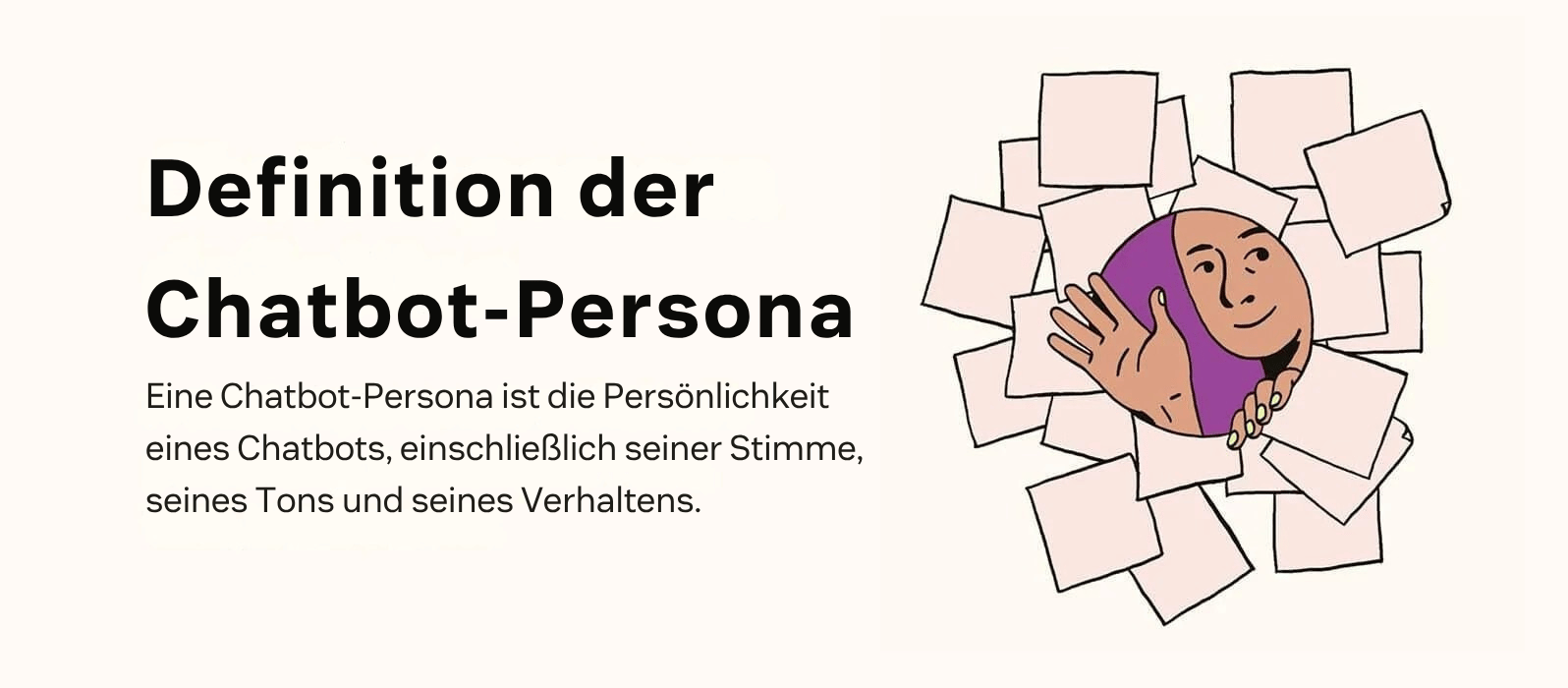 Ein Bild veranschaulicht die Definition einer Chatbot-Persona