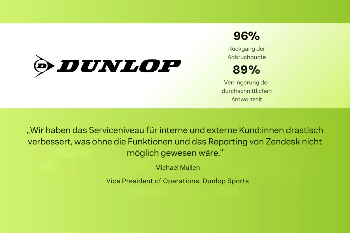 Beispiel für Kundenzufriedenheit bei Dunlop.
