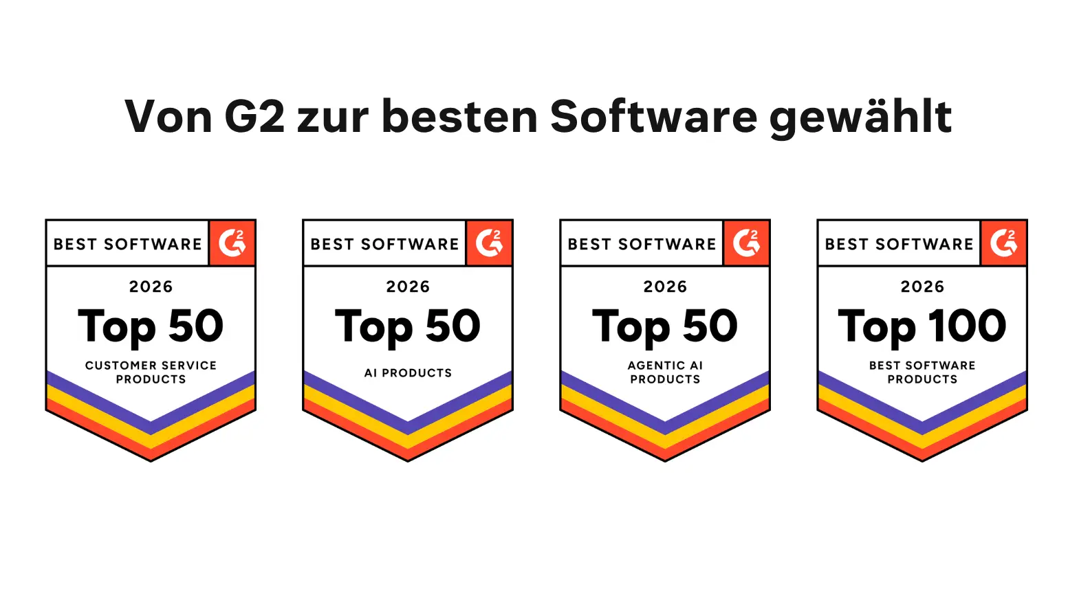 Zendesks G2-Badges für 2026.