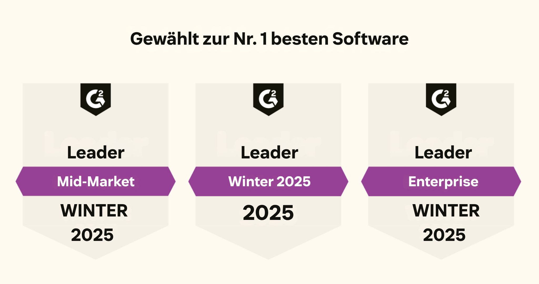 Drei Auszeichnungen zeigen, dass Zendesk zur besten Software gewählt wurde.