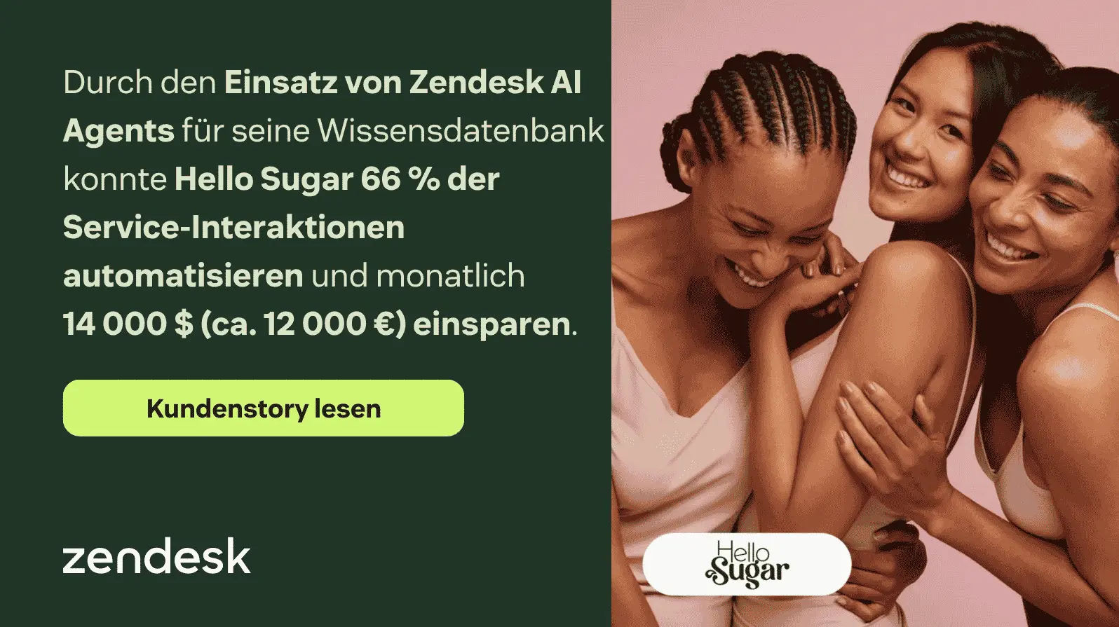 Erfolgsgeschichte von HelloSugar, die zeigt, wie das Unternehmen den Kundenservice optimiert hat.