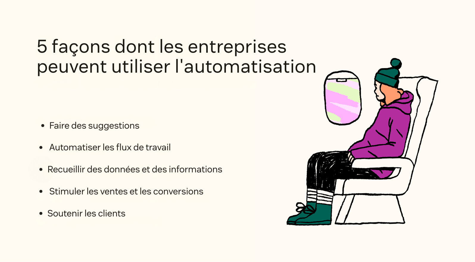 Graphique sur 5 façons d’utiliser l’automatisation dans les entreprises