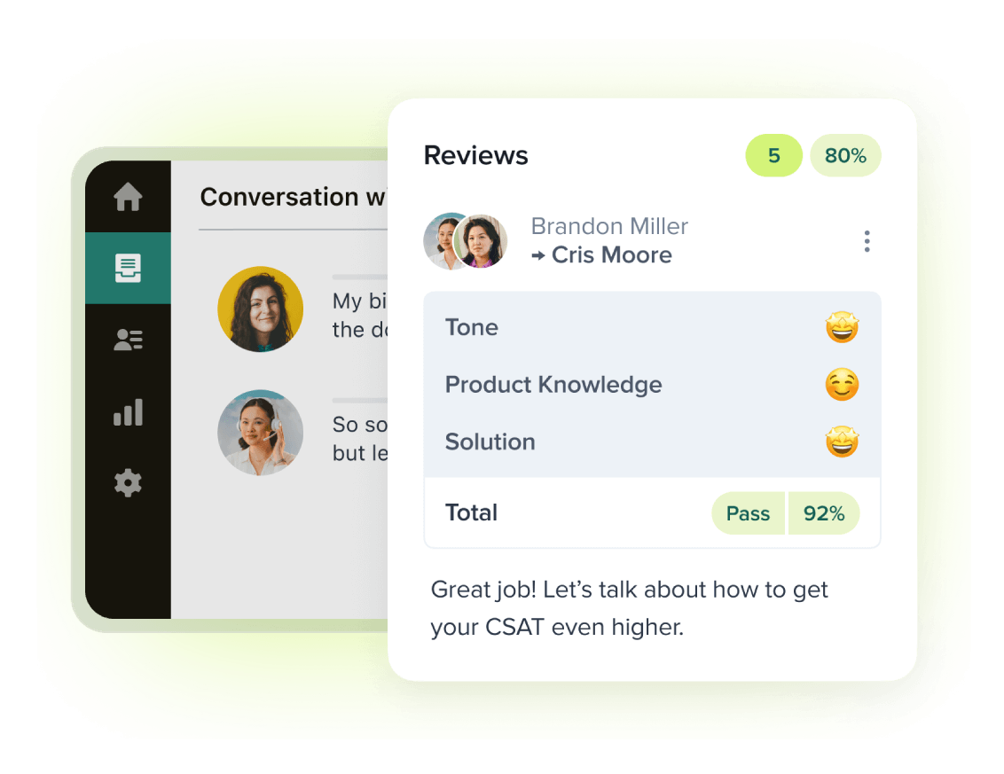 Alt text: A product image of Zendesk QA software.