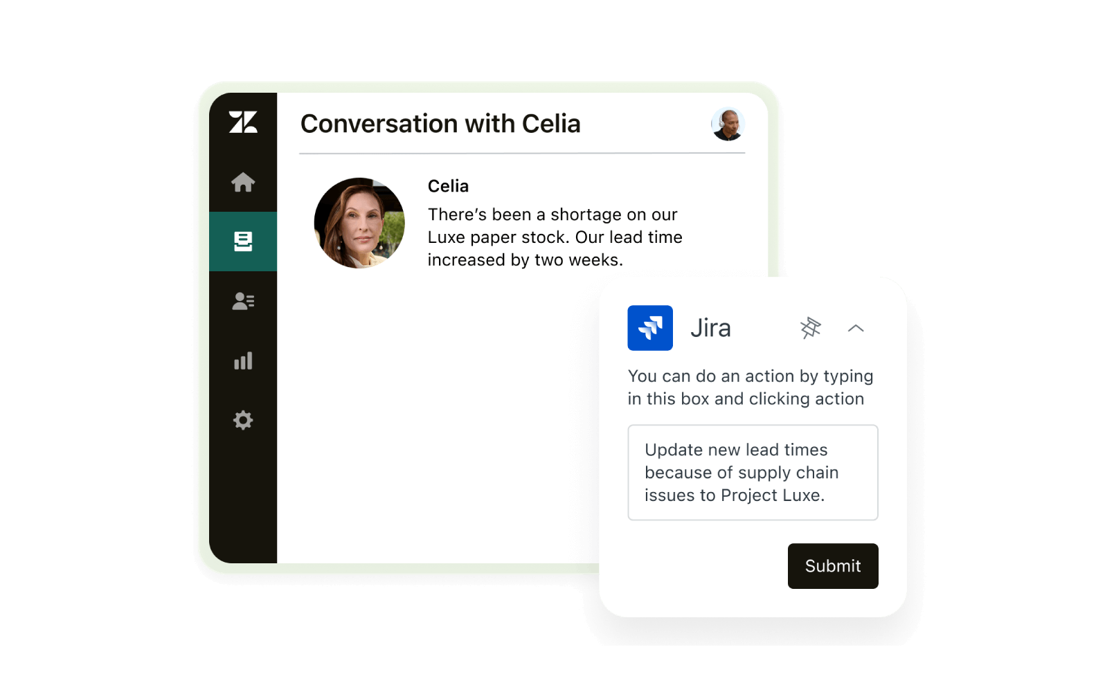 A screenshot of Zendesk’s integration with Jira.