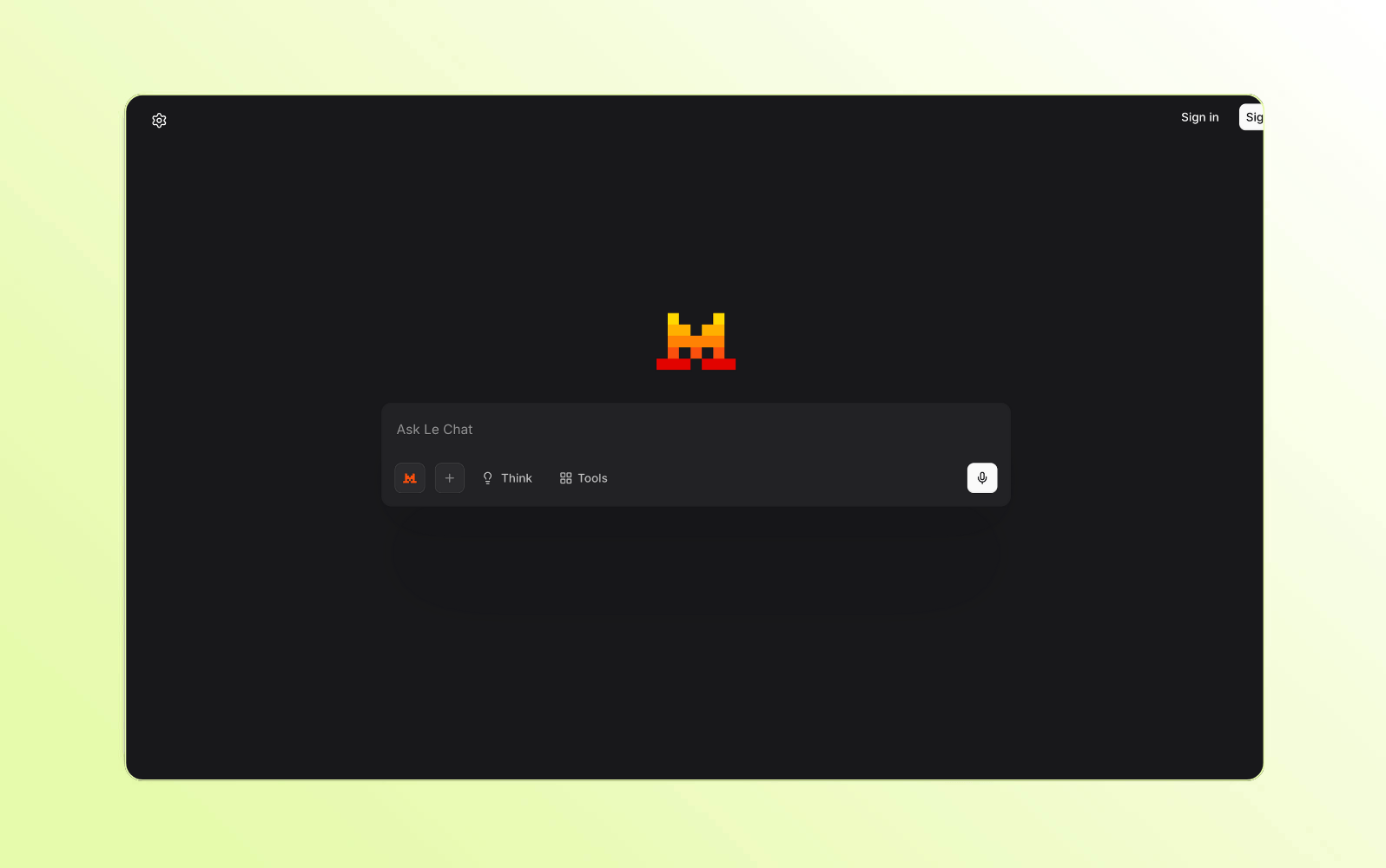 Screenshot der Le Chat Mistral KI-Chatbot-Plattform.