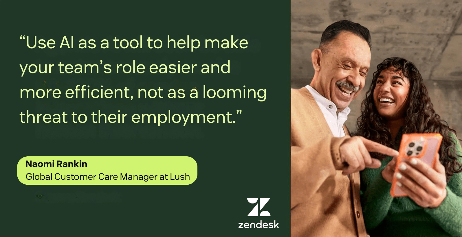 A customer quote about using AI to make teams more efficient.