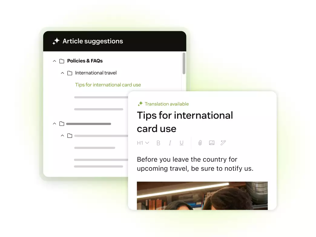 Example of AI-powered knowledge base that improves customer self-service and problem resolution