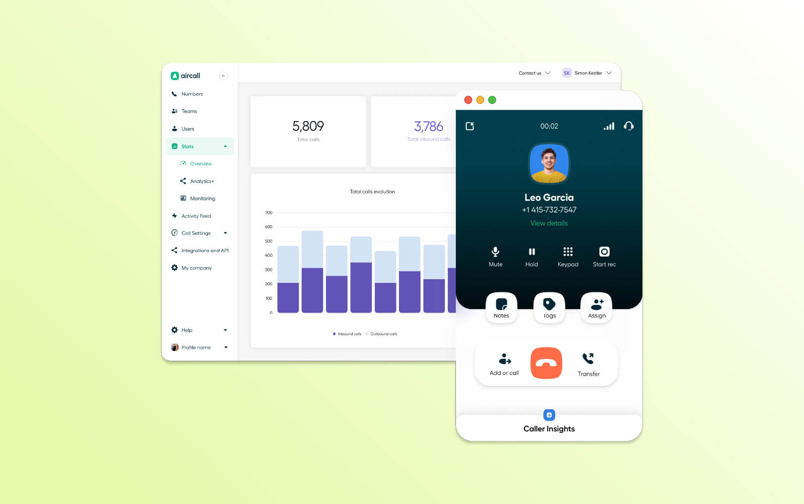 Call Center Software von Aircall.