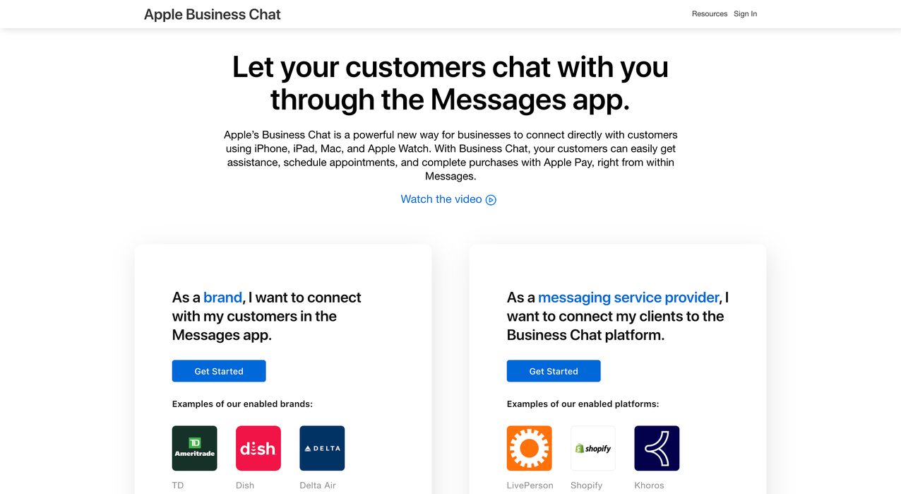 Apple Messages for Business