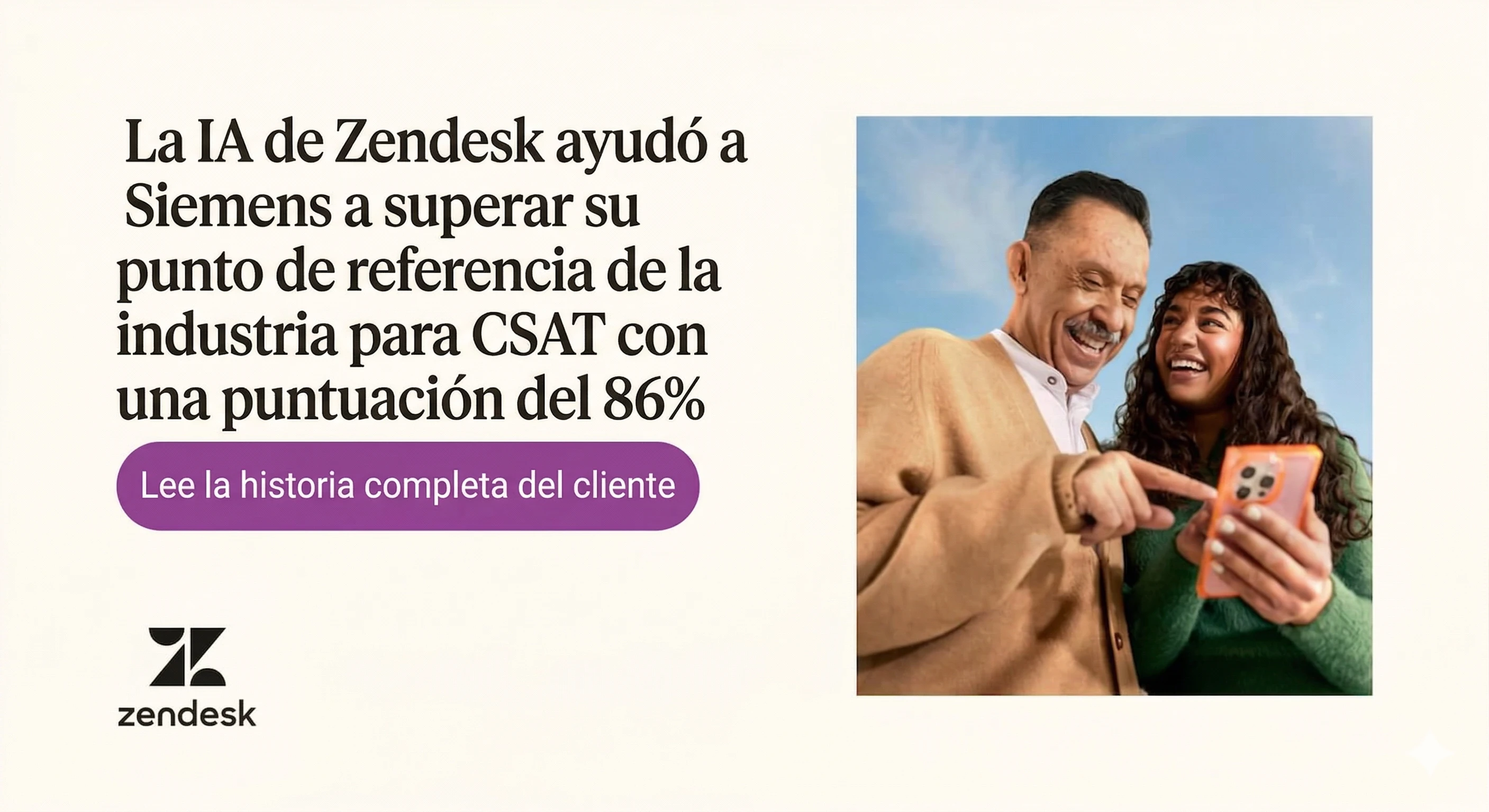 La IA de Zendesk ayudó a Siemens a superar su referencia de la industria para CSAT con una puntuación del 86 por ciento.