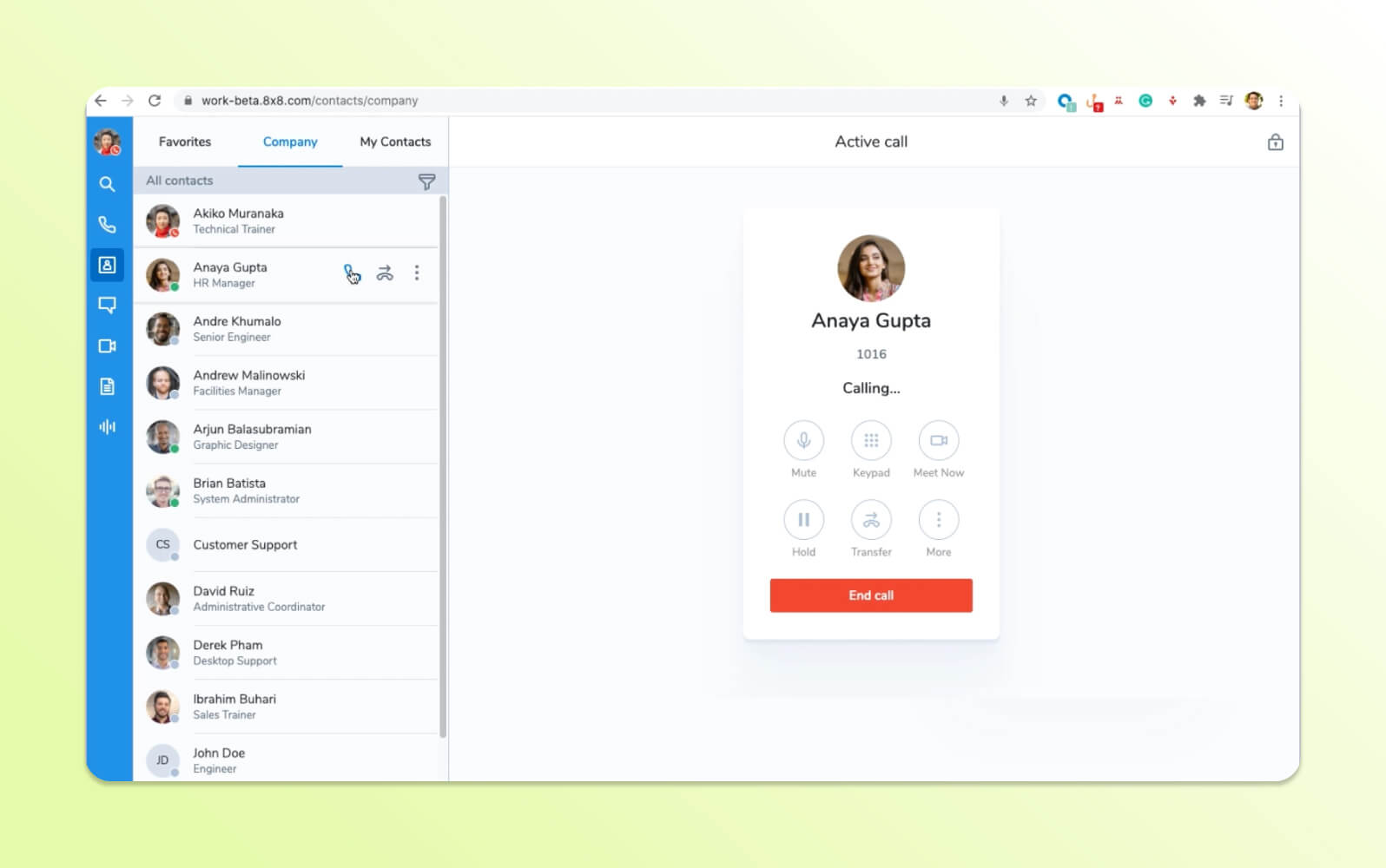 A product image of 8x8 contact center software.