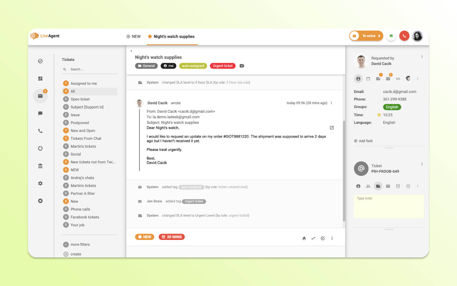 A product image of LiveAgent contact center software.