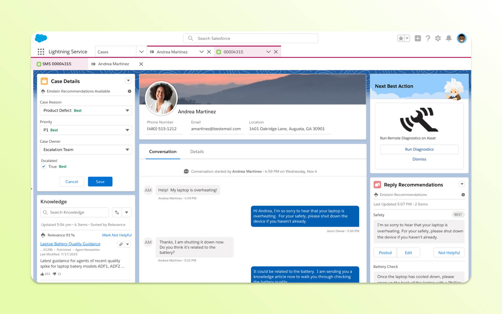 A product image of Salesforce Service Cloud Voice contact center software.