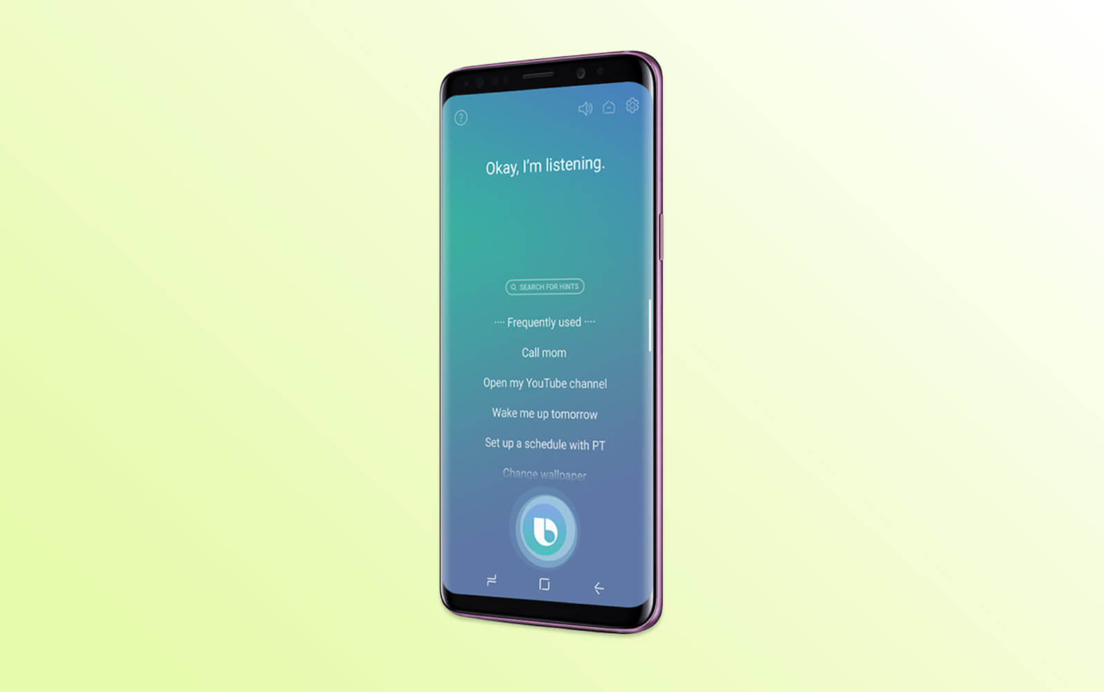Ein Samsung-Smartphone zeigt das Bixby-Logo und symbolisiert die Funktionen dieses KI-gestützten Sprachassistenten.