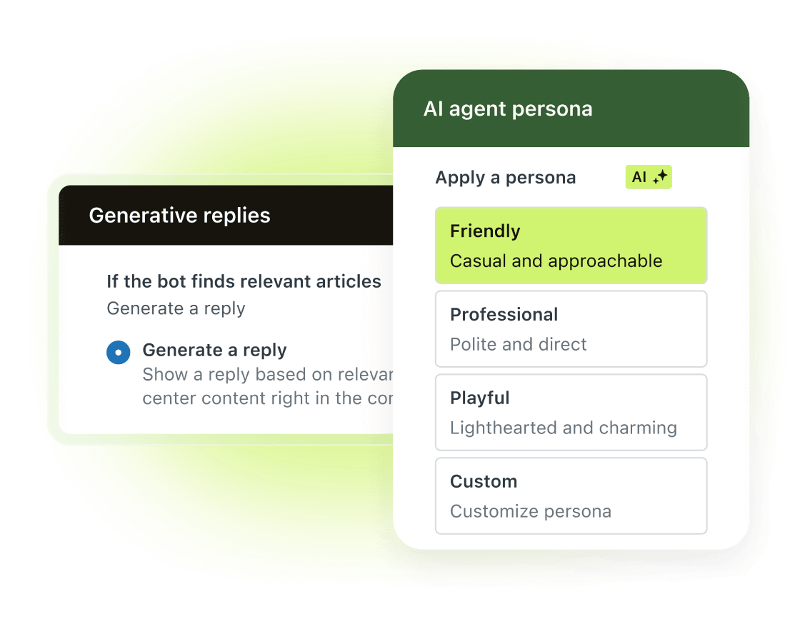 Screenshot of an interaction with Zendesk AI agent.