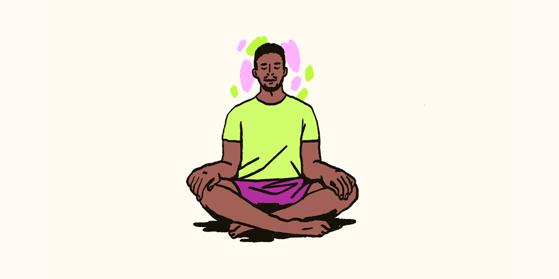 A man meditates