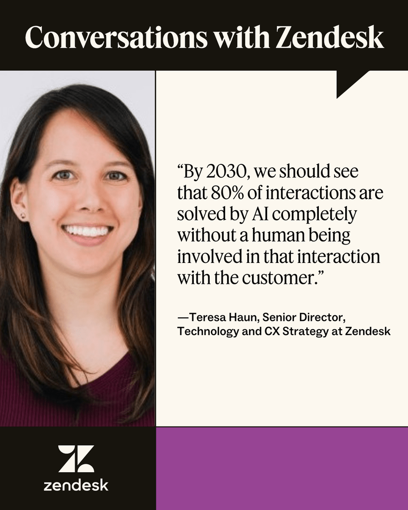 Quote from Teresa Haun, Senior Director, Technology and CX Strategy at Zendesk