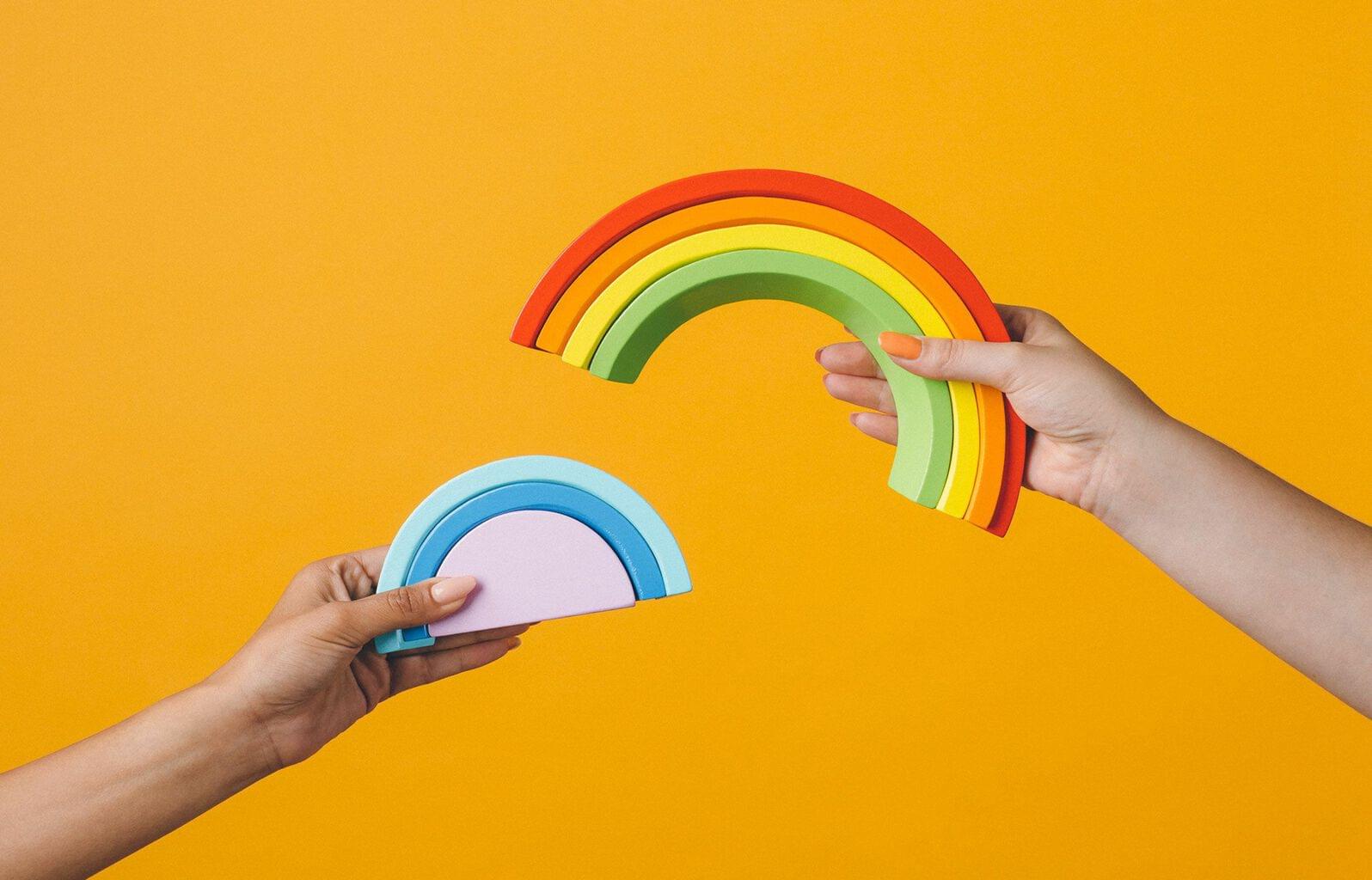 How to adapt to the digital sales transformation, one smaller rainbow and one bigger rainbow