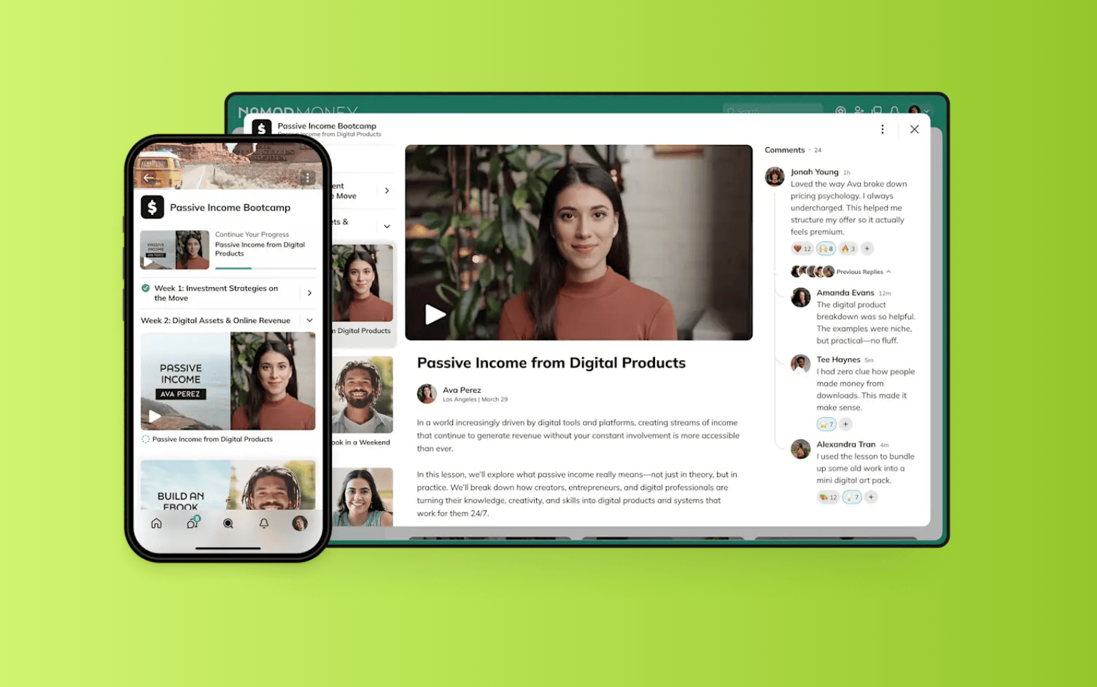 Screenshot of Mighty Network’s forum software.