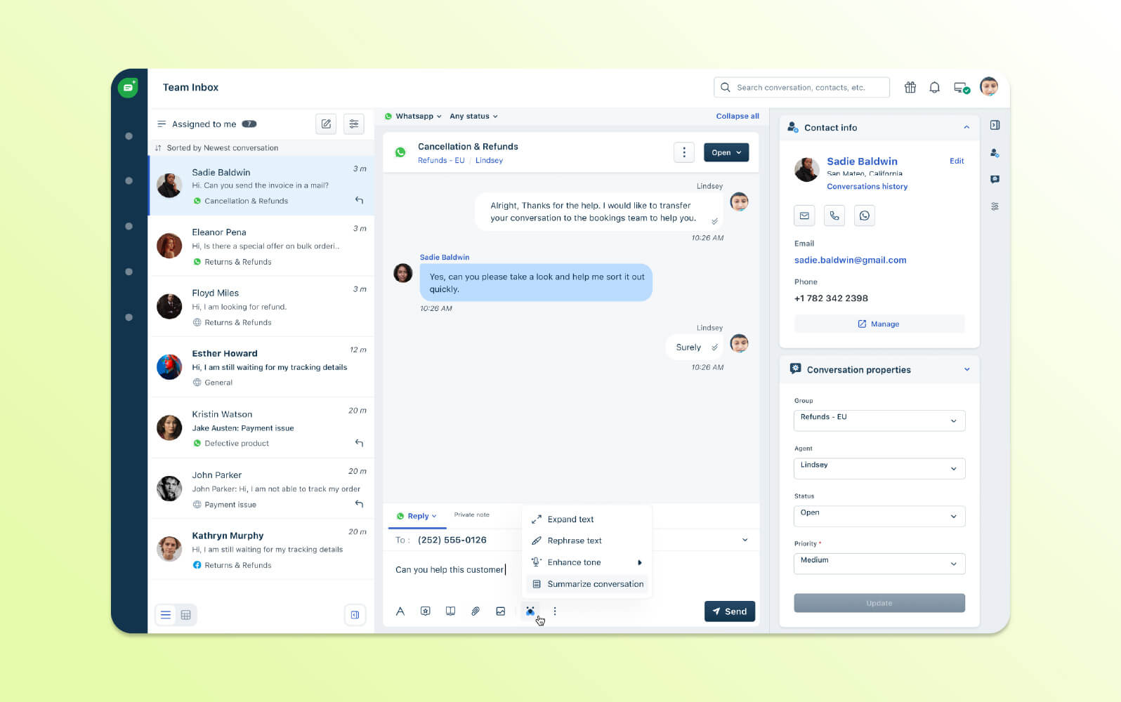 The Freddy AI agent from Freshworks.