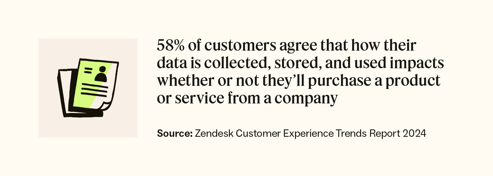 58 percent of customers agree that how their data is used impacts whether or not they purchase from a company.