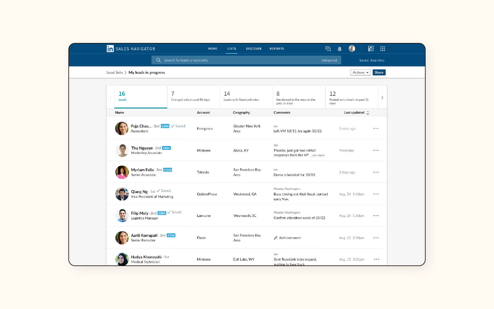 A product image of the LinkedIn Sales Navigator sales software.