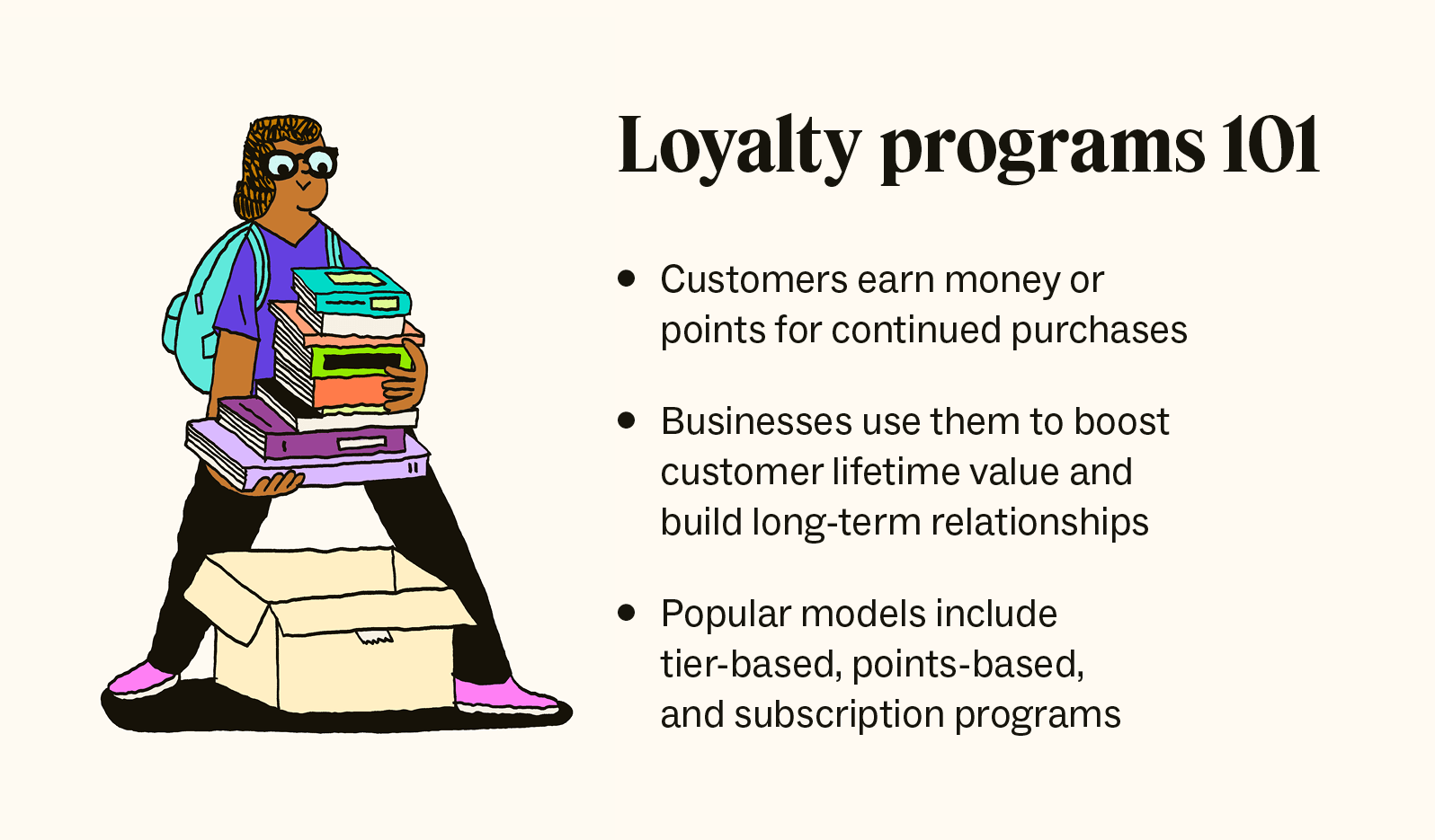 A bulleted list summarizes the most important things to know about loyalty programs.