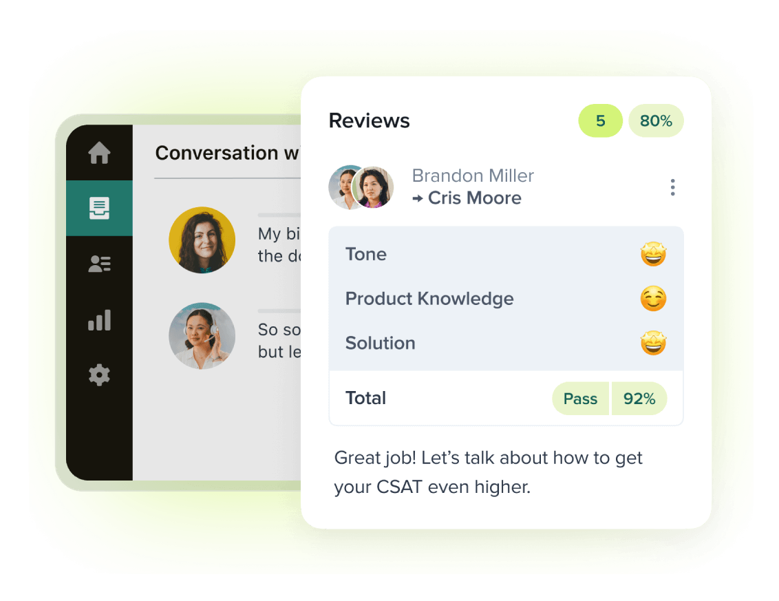 A product image of Zendesk QA software.