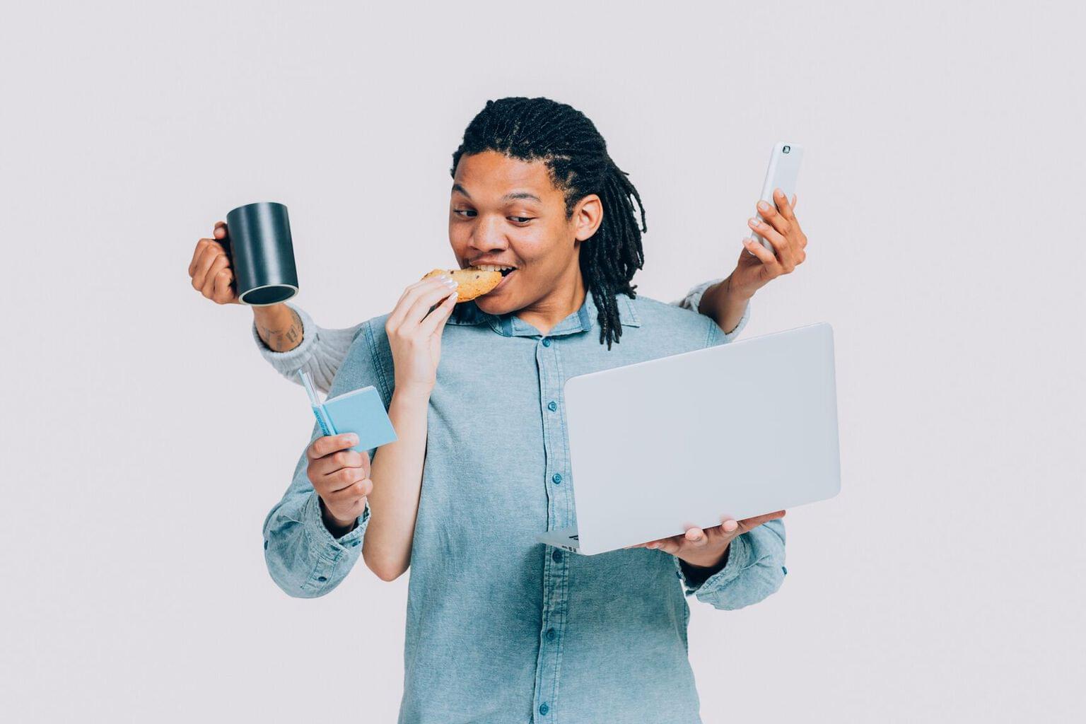 Sales careers, person holding laptop