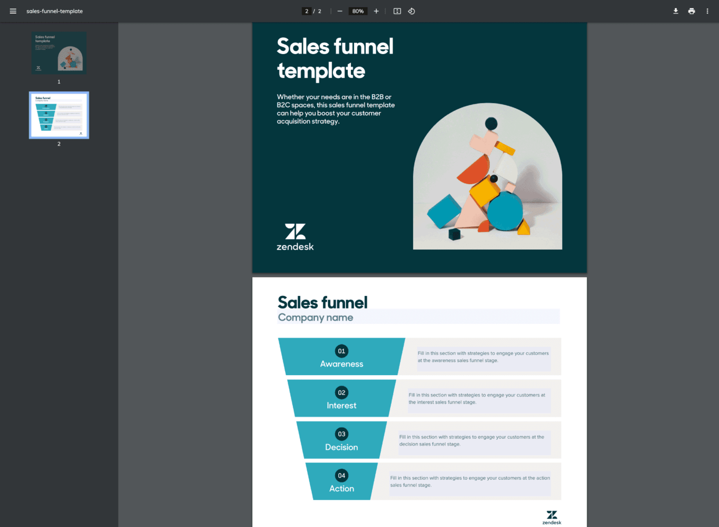 Sjablonen voor salestrechters