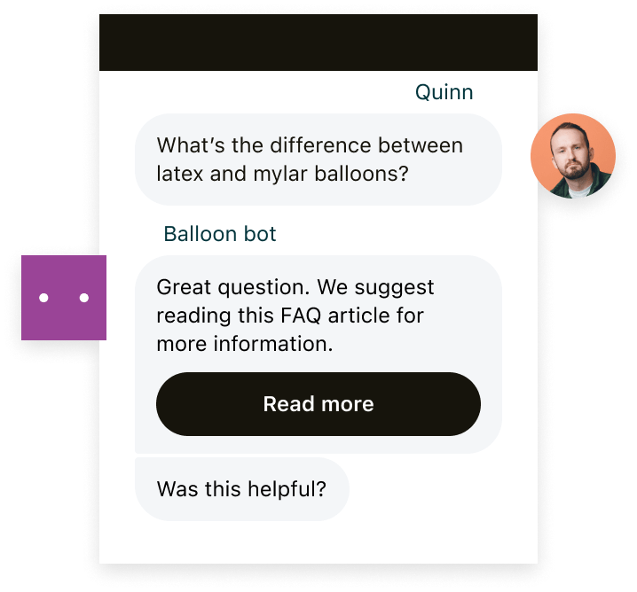 A screenshot of a Zendesk AI agent communicating with a customer.