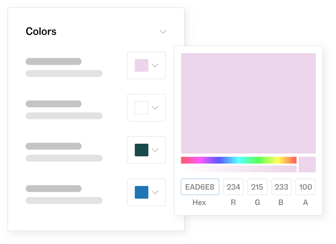 An example of a color wheel that businesses can use to customize their Zendesk layout.