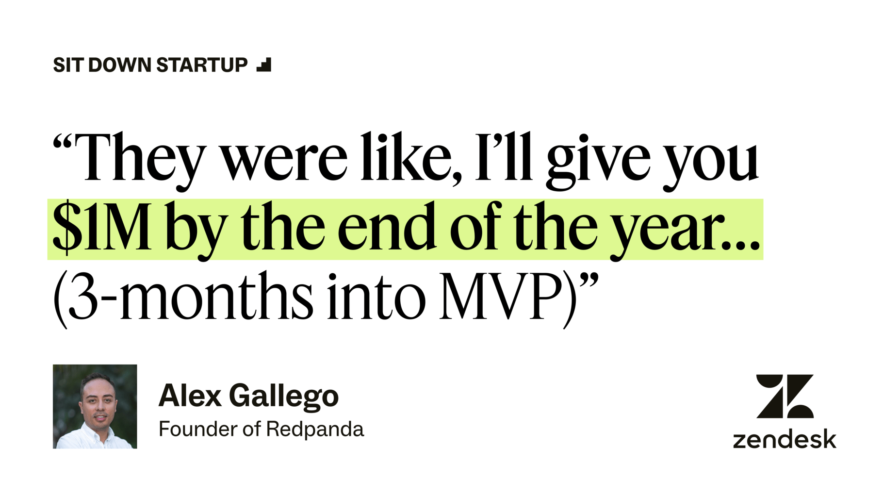 Graphic quote with an image of the founder of Redpanda, Alex Gallego