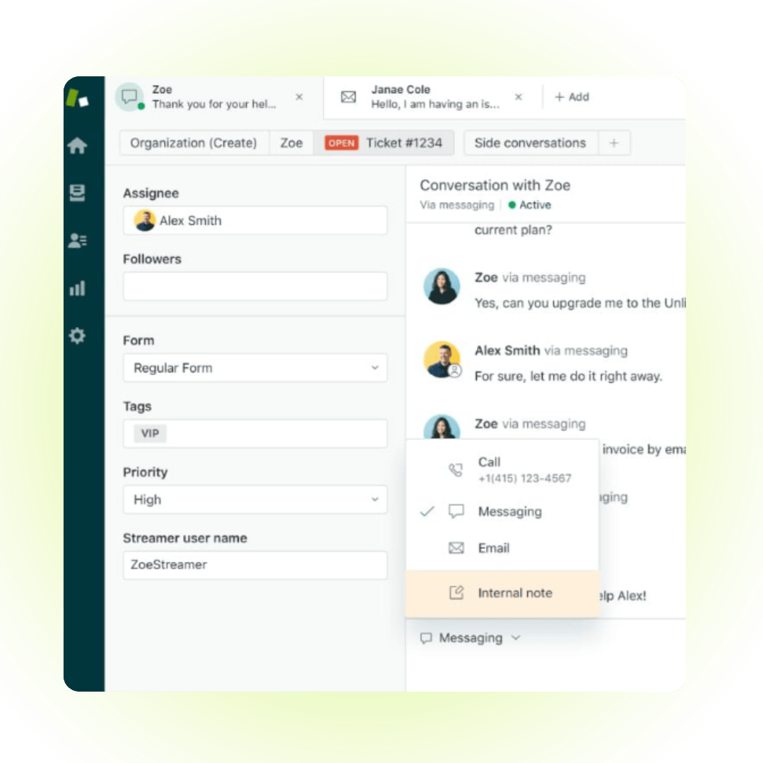 Zendesk small business help desk software product image.