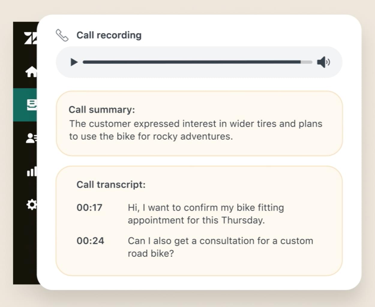 AI-driven transcription and summarization tool for efficient call quality review and improved customer support