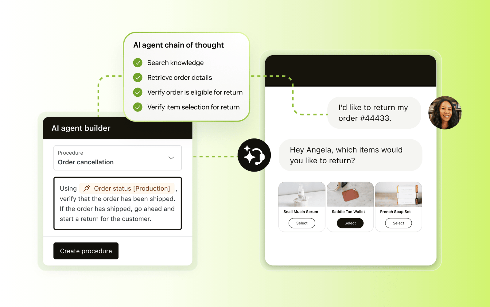 Tableau de bord de l’IA agentique Zendesk pour les petites entreprises.