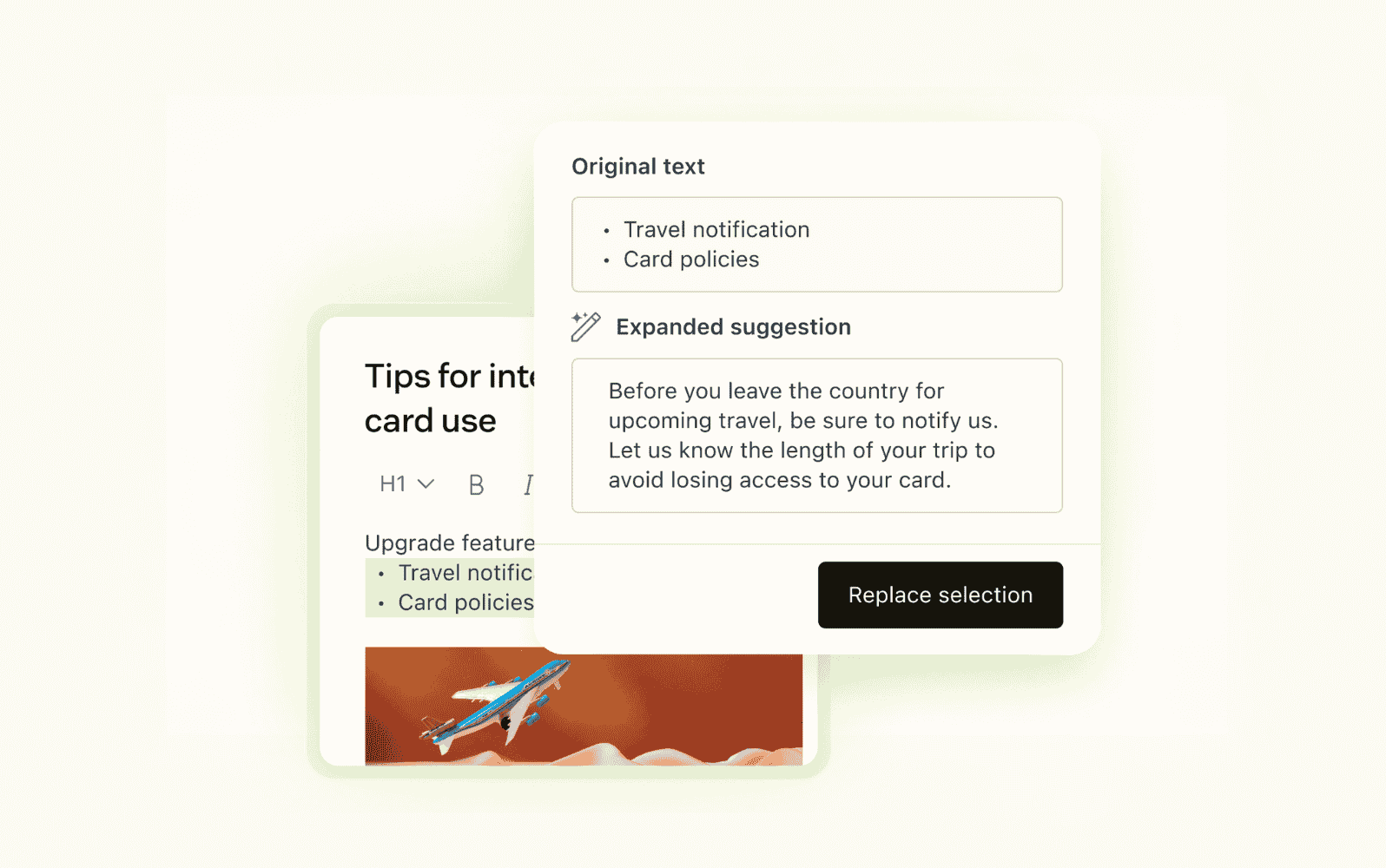 Ein Screenshot der KI-Wissensdatenbank von Zendesk in Aktion.