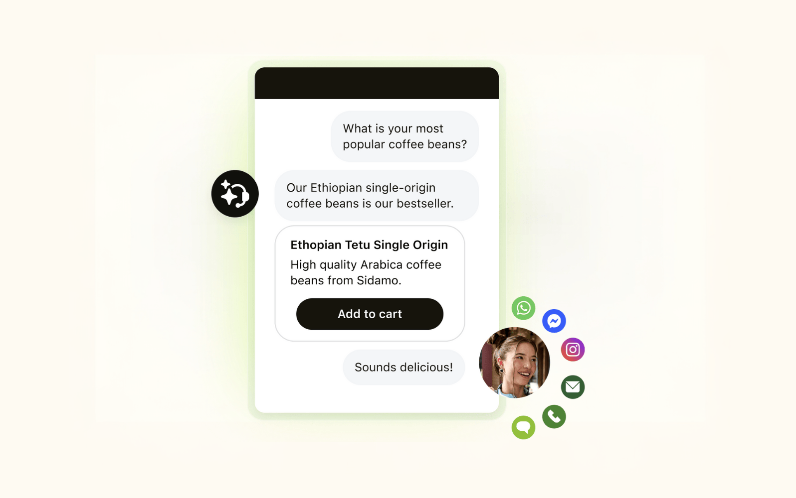 A screenshot showing Zendesk’s omnichannel support.